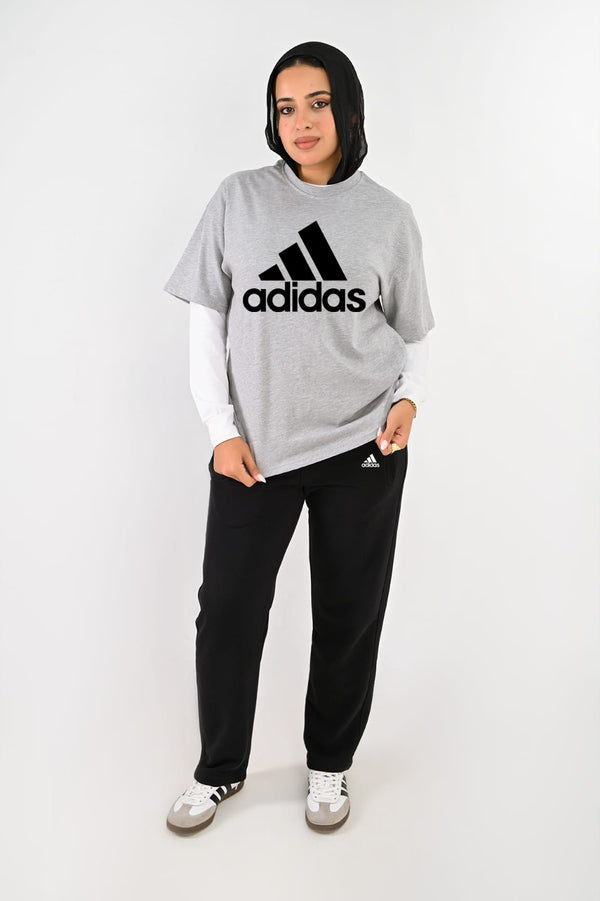 Branded full Summer set ( T-shirt + pants ) For Her ad black - High Copy