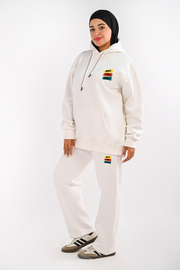 Fleece Lined Tracksuit Great Day For Her (HIGH COPY)