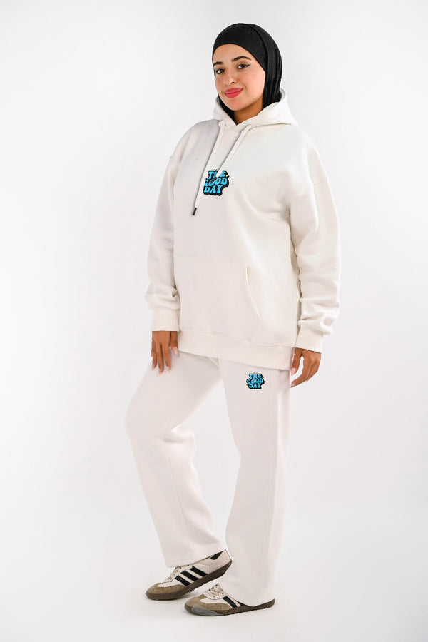 Fleece Lined Tracksuit Good Day For Her (HIGH COPY)