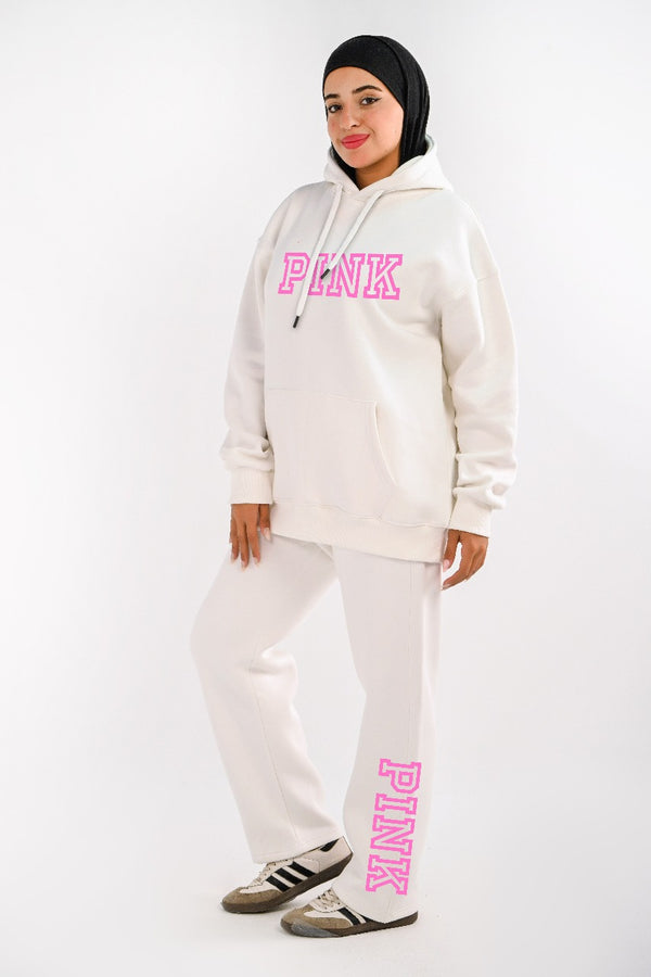 Fleece Lined Tracksuit Pink  For Her (HIGH COPY)
