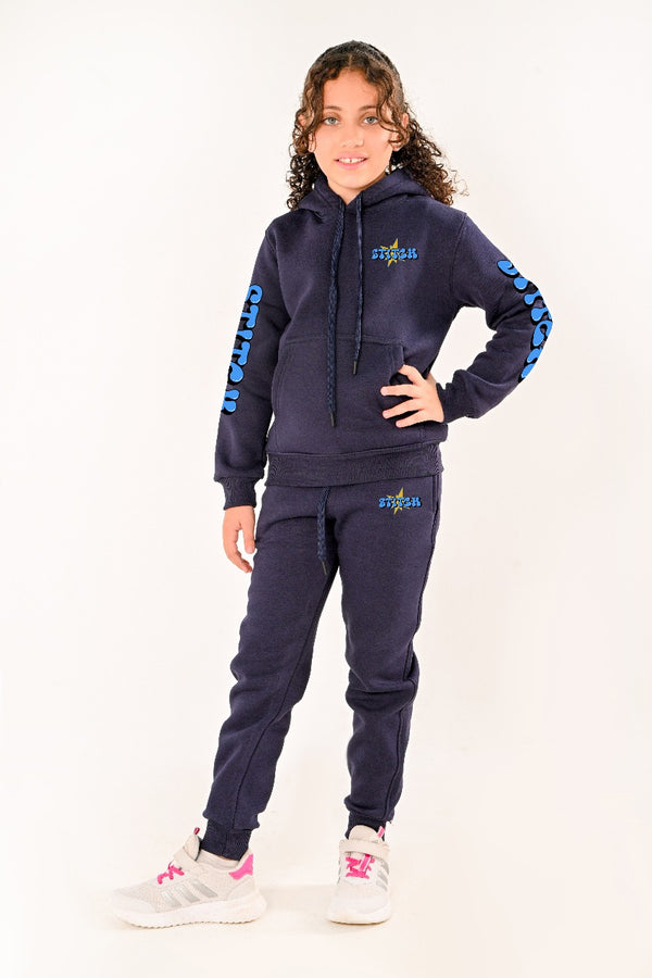 Branded Kids full set ( hoodie + pants ) For Girls Stitch (HIGH COPY)