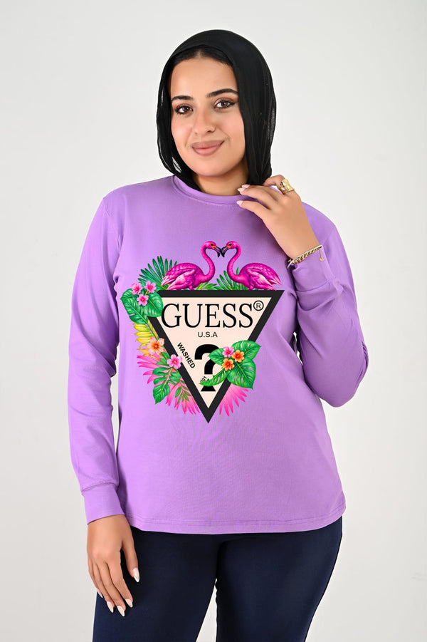 Branded Long Sleeves T-shirts For Her Gss flamgo - High Copy